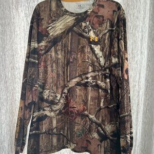 LIKE NEW MENS UNDER ARMOUR HEATGEAR BREAKUP INFINITY LONG SLEEVE CAMO SHIRT XL